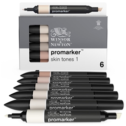 Pennarelli Winsor&Newton Promarker doppia punta fine-larga - conf. 6