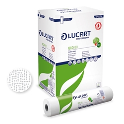 Lenzuolini medici Lucart Professional Eco 80 - bianco 2 veli 80 m - conf. 6
