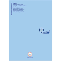 Quaderno rigatura universale Logos Quirebook A4 copertina celeste matematica primaria - rigatura 5 mm - conf. 10