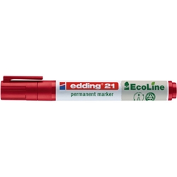 Marcatore permanente Edding 21 EcoLine punta tonda - tratto 1,5-3 mm rosso - 4-21002 - conf. 10