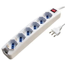 Multipresa schuko/bipasso MKC cavo da 1,5 m - bianca con interruttore 6 posti 492518317