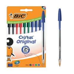 Penna a sfera BIC Cristal Original 1 mm colori assortiti - conf. 10