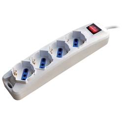 Multipresa a 4 prese schuko/bipasso 10/16A MKC - bianca con interruttore spina 2P+T 16A -  492518350