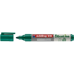 Marcatore per lavagne bianche Edding 28 EcoLine punta tonda - tratto 1,5-3 mm verde - 4-28004 - conf. 10