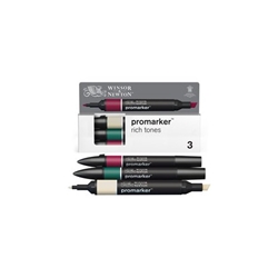 Pennarelli Winsor&Newton Promarker doppia punta fine-larga - conf. 3