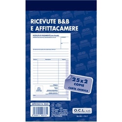 Blocco ricevute B&B e affittacamere O.C.L. 25x2 copie - conf. 10