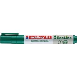 Marcatore permanente Edding 21 EcoLine punta tonda - tratto 1,5-3 mm verde - 4-21004 - conf. 10