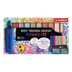 Desk set 10 evidenziatori Stabilo Boss Nature Colors Wildflowers Edition 2-5 mm assortiti - 7010-3-5 - conf. 10