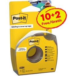 Nastro adesivo per correzione Post-it® Cover Up in carta removibile 25,4 mm x 17,7 m 6 righe - PROMO PACK 10+2 - conf. 12