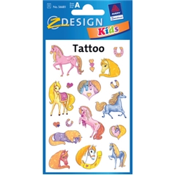 Tatuaggi Avery Kid assortiti - 1 foglio - cavalli 56681