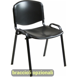 Sedia visitatore a 4 gambe Unisit Dado D5PS - struttura nera - PPL nero - conf. 2