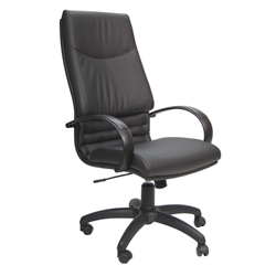 Poltrona direzionale Unisit Cygnus rivestimento sky nero schienale fisso alto - CYP/KN