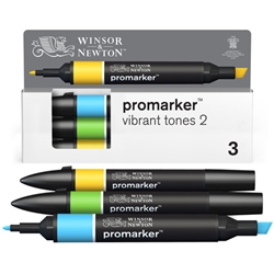 Pennarelli Winsor&Newton Promarker doppia punta fine-larga - conf. 3
