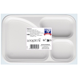 Vassoio rettangolare in PS Dopla Professional 3 scomparti 315x210 mm - conf. 100