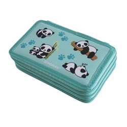 Astuccio a 3 zip Donau fantasia panda - conf. 3