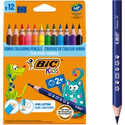 Matite colorate BIC Kids Evolution Triangle con fusto triangolare - conf. 12