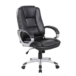 Poltrona direzionale con braccioli Serena Group Boston - rivestimento in PU (ecopelle) nero - E9258H