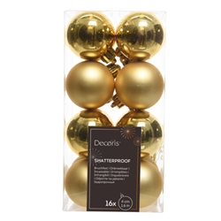 Palline di Natale 4 cm infrangibili oro - conf. 16 pz - 848757005