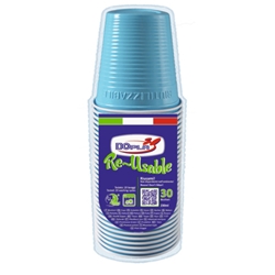 Bicchieri in PS Dopla Reusable 230 ml turchese - conf. 30