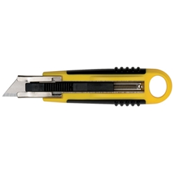 Cutter con lama 6 cm a scatto Q-Connect in blister - giallo/nero KF15432