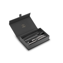 Gift Set Duo Parker - penna stilografica M + penna a sfera M IM Stainless CT - 2214458 - conf. 2
