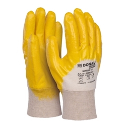 Guanti da lavoro Donau Safety in cotone e spalmati di nitrile giallo Tg. 11 - conf. 12