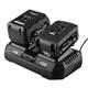 Doppio carica batterie Energy+ Graphite -  velocità di ricarica 2x3.0Ah