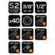 Punte giravite Neo Tools -  set 40 pezzi - acciaio S2 - attacco 10 mm - adattatori 1/2" e 3/8"