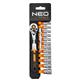 Chiavi a bussola profilo esagonale Neo Tools -  cricchetto con attacco 1/4" - set 14 pezzi - misure 4-13 mm