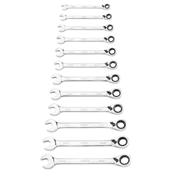 Chiavi combinate con cricchetto Neo Tools -  set di 12 pezzi - misure 8 - 19 mm - custodia in tessuto