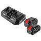 Set 2 batterie Energy+ 18V Li-Ion Graphite - Ion - 4.0Ah - con caricabatteria doppio 2x3.0Ah