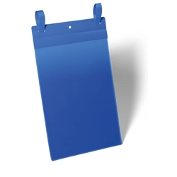 Tasche per identificazione Durable con fascette di aggancio blu f.to esterno mm 223x530- inserto A4 vert. cf. 50- 175007