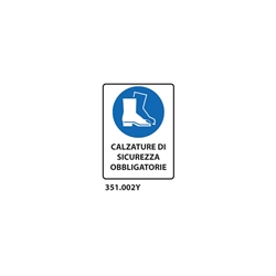 Cartello Sicurezza Obbligo Calzature Protettive – Formato A4 In Plastica Rigida 1mm – Conforme Norme UE