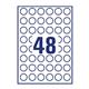 Etichette adesive rotonde rimovibili - Avery - stampanti laser/inkjet - Ø 25 mm - 48 etichette/foglio - conf. 25
