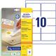 Etichette adesive rimovibili - Avery - stampanti laser/inkjet - 96x50,8 mm - 10 etichette/ff - 25 fogli