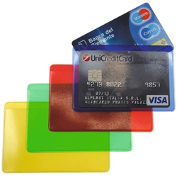 Portacarte Alplast Cristalcard a due scomparti - colori assortiti - 999/C- conf. 80