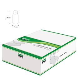 Etichette con filo in cartoncino bianco Lebez formato 11x29 mm - conf. 1000