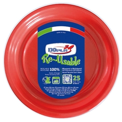 Piatti fondi rosso in polistirene h.32 mm - conf. 150