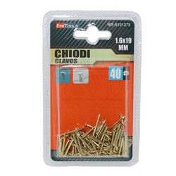 Chiodi dorati a testa piatta Emi - 19 x 1,6 mm 