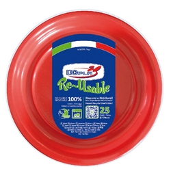 Piatti frutta rosso in polistirene h.18 mm - conf. 300