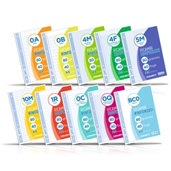 Ricambi rinforzati in PVC Blasetti per quaderni ad anelli A4 - 100 g/m2 - 40 ff - 0A - 5439- conf. 30