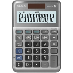 Calcolatrice da tavolo CASIO solare o batteria argento - display 12 cifre MS-120FM-WA-EP