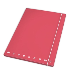 Cartella a 3 lembi con elastico Pigna Monocromo - A4 26x35,5 cm dorso piatto colori assortiti - 0213733- conf. 6