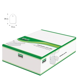 Etichette con filo in cartoncino bianco Lebez formato 13x20 mm - conf. 1000
