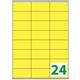 Etichette giallo fluorescente permanenti Tico laser/inkjet 24 et./foglio - conf. 110