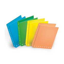 Raccoglitore ad anelli Pigna Monocromo - A4 27x32 cm 4 anelli Ø 30 mm colori assortiti Fluo - 0227901- conf. 5