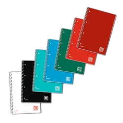 Quaderno spiralato One Color A5 - 80 g/m2 - 60 ff - 4 mm 1298- conf. 5
