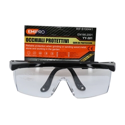 Occhiale protettivo Emi in policarbonato 55x150 mm - nero - EN166:2001 YY301 8100441
