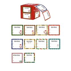 Scatola da 50 chiudipacco adesivi Biembi fantasia natalizia BAP202F39- conf. 100