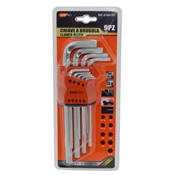 Kit di chiavi a brugola assortite Emi - puntale esagonale - conf. 9 pezzi